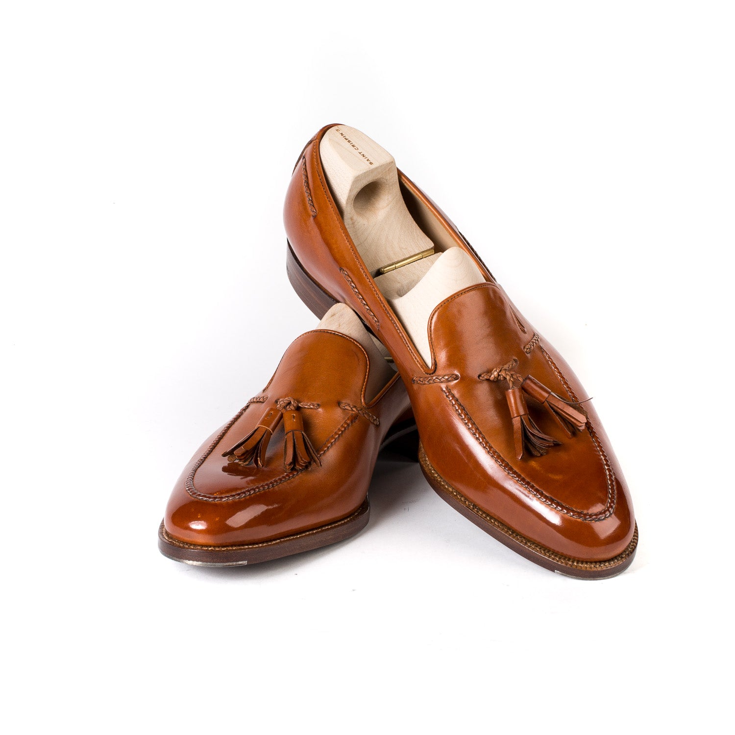 Loafer "Classic-Tassel" aus cognacbraunem Kalbsleder - reine Handarbeit